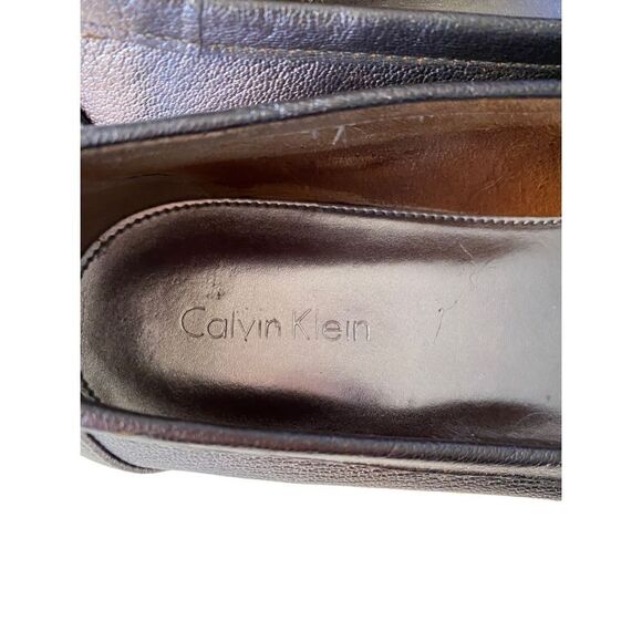 Calvin Klein metallic front buckle flat loafer shoes, size 8 1/2 - Picture 4 of 6